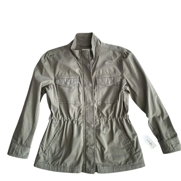 Style & Co women's twill utility spring jacket in olive drab, size small - Picture 9 of 16